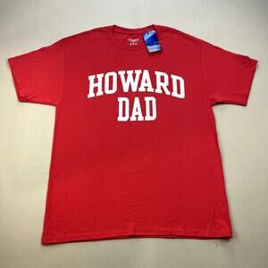 Howard University T-Shirt Adult Large Red Champion HBCU Black College Dad Bison